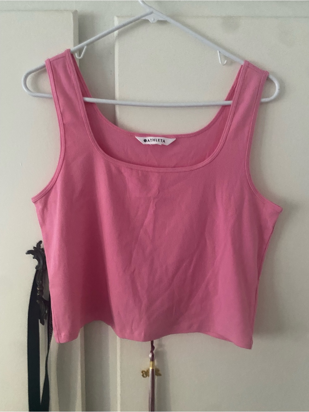 Athleta Bright Pink Ribbed Scoop Neck Tank